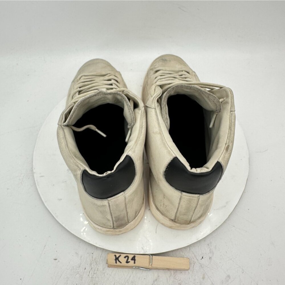 Essential Fear of God Men Size EU 45 US 12 White Beige Leather Mid Top Shoes - Picture 8 of 11